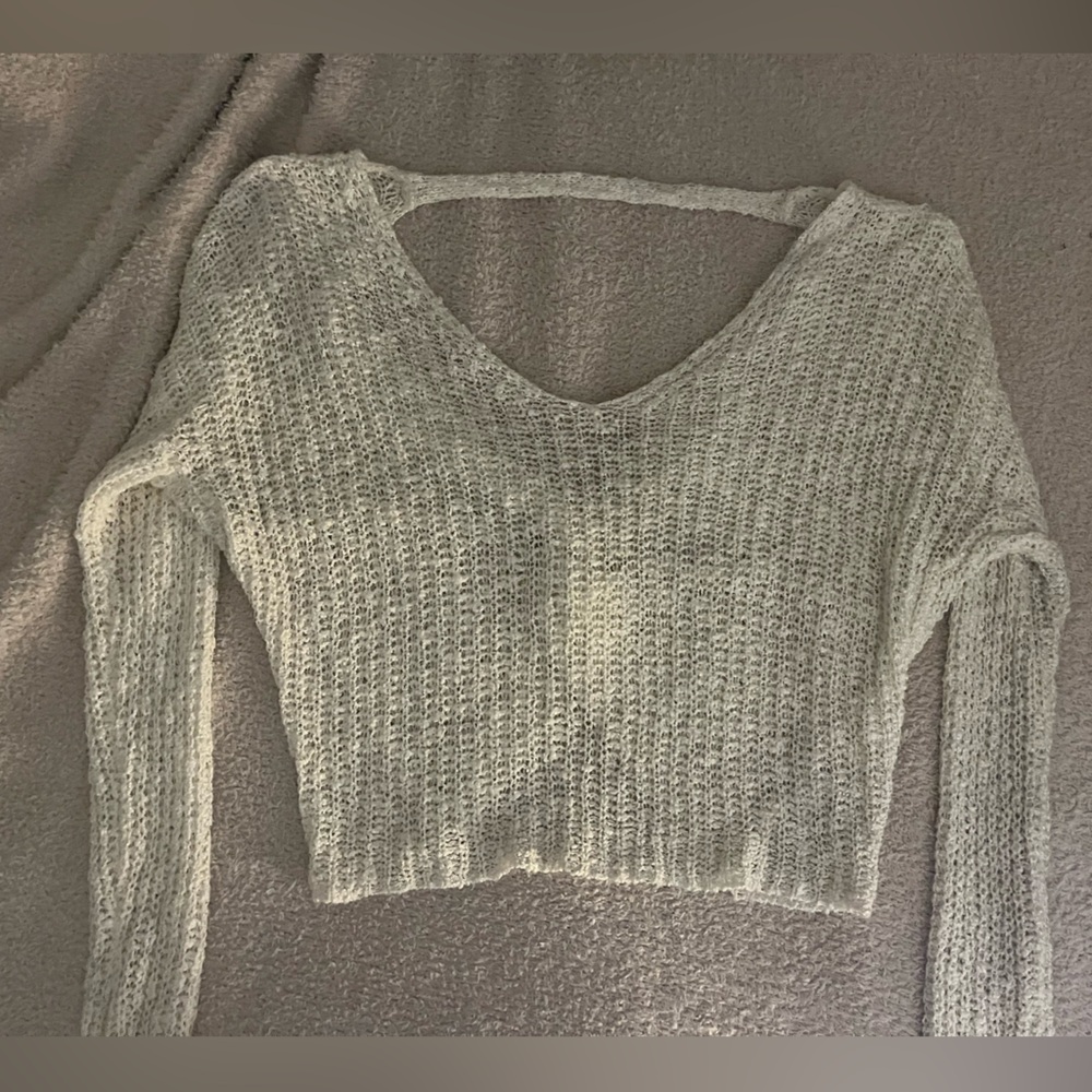 White knit sweater